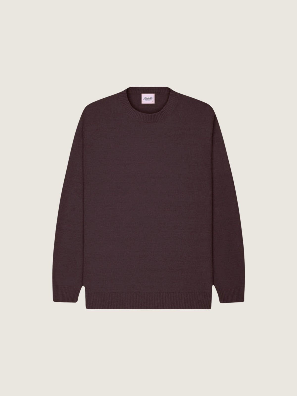 KUWALLA - Textured Knit Crewneck Pullover - Brown