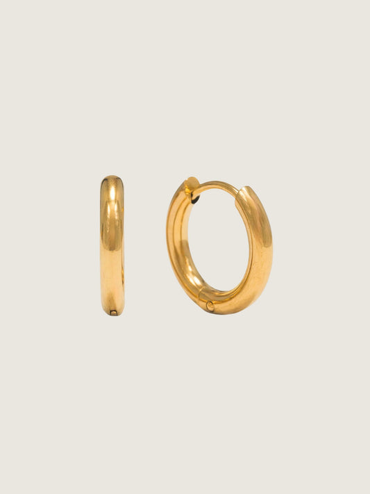 LOVER'S TEMPO - Tube 15mm Huggie Waterproof Hoop Earrings - 