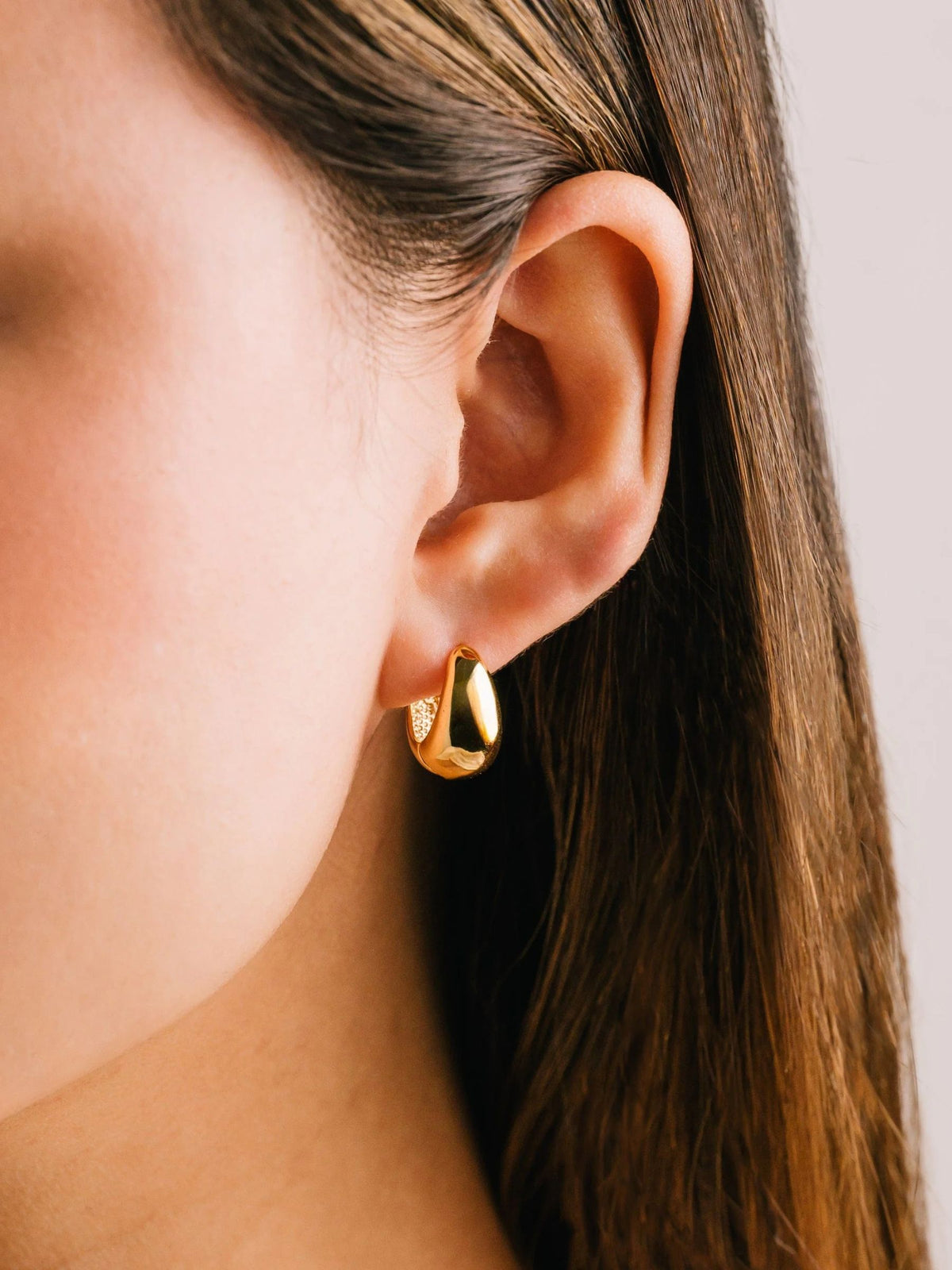 LOVER'S TEMPO - Oval Puff Waterproof Hoop Earrings - 