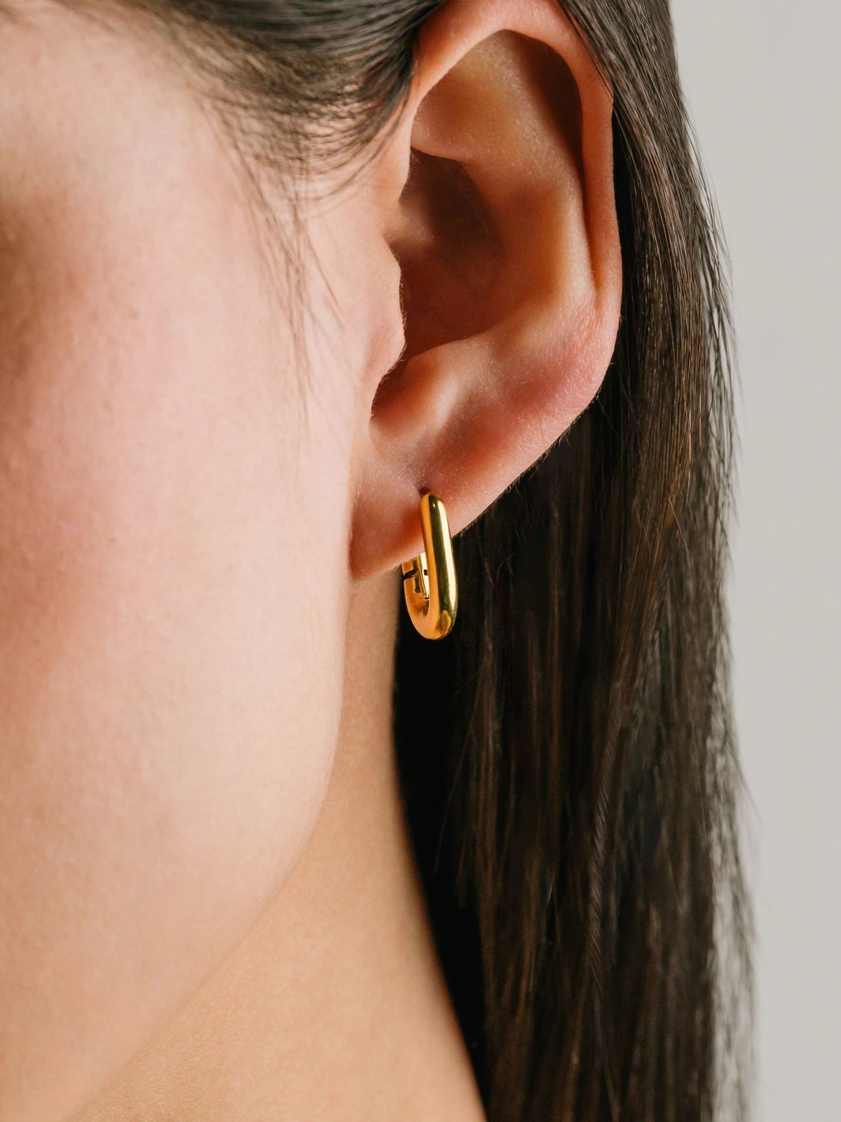 LOVER'S TEMPO - Small Paperclip Puff Waterproof Hoop Earrings - 
