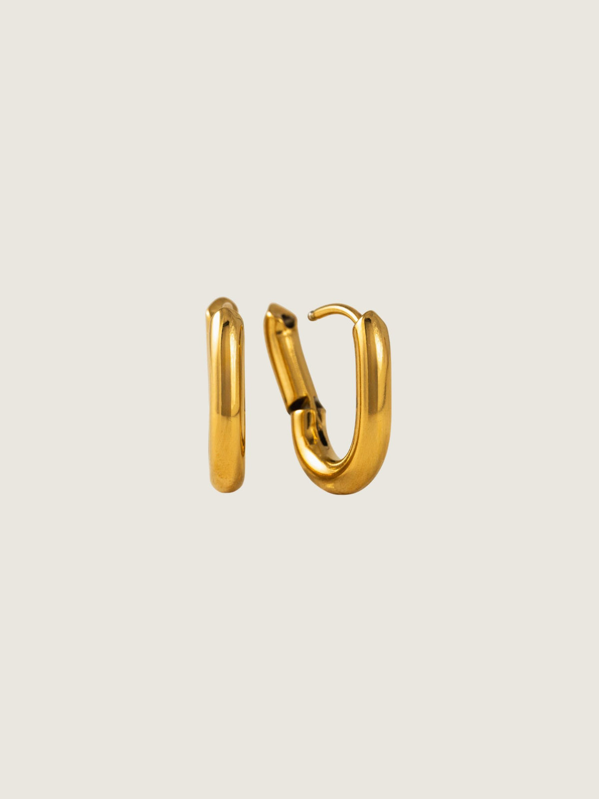 LOVER'S TEMPO - Small Paperclip Puff Waterproof Hoop Earrings - 