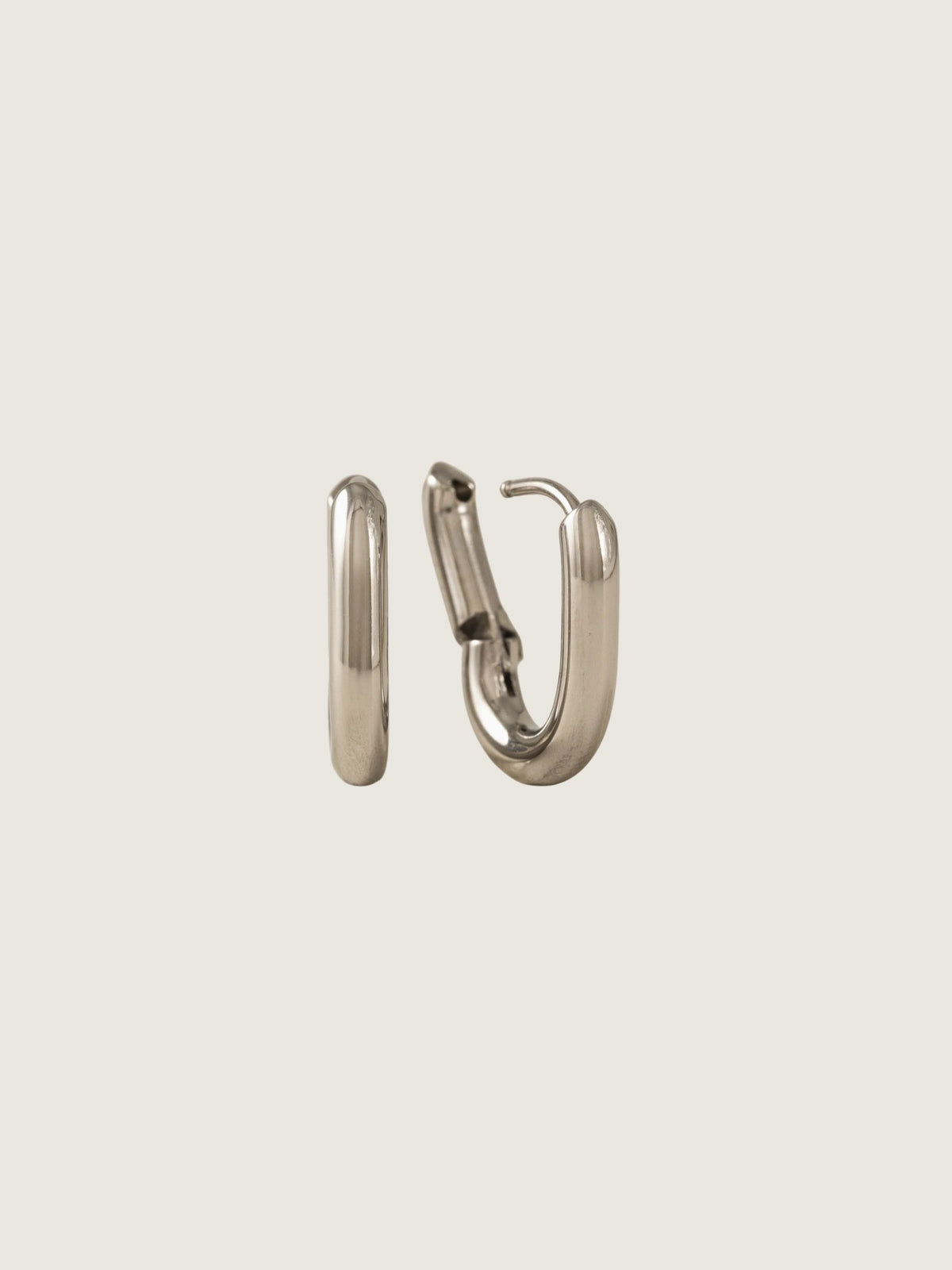 LOVER'S TEMPO - Small Paperclip Puff Waterproof Hoop Earrings - 