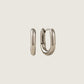 LOVER'S TEMPO - Small Paperclip Puff Waterproof Hoop Earrings - Silver