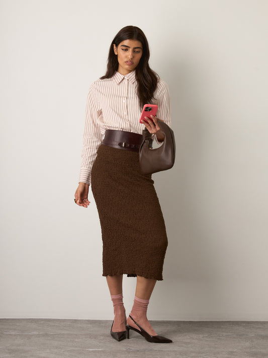 MONK & LOU - Dorian Pencil Skirt - Brown Mix