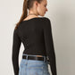 MONK & LOU - Nessa Boatneck Long Sleeve T-Shirt - 