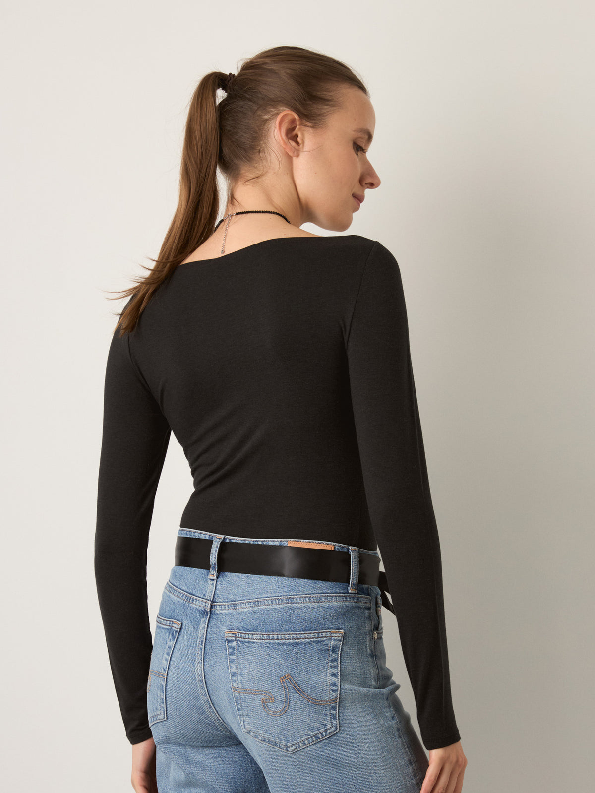 MONK & LOU - Nessa Boatneck Long Sleeve T-Shirt - 
