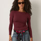 MONK & LOU - Nessa Boatneck Long Sleeve T-Shirt - 