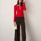 MONK & LOU - Amy Pintuck Straight Leg Pants - Dark Chocolate