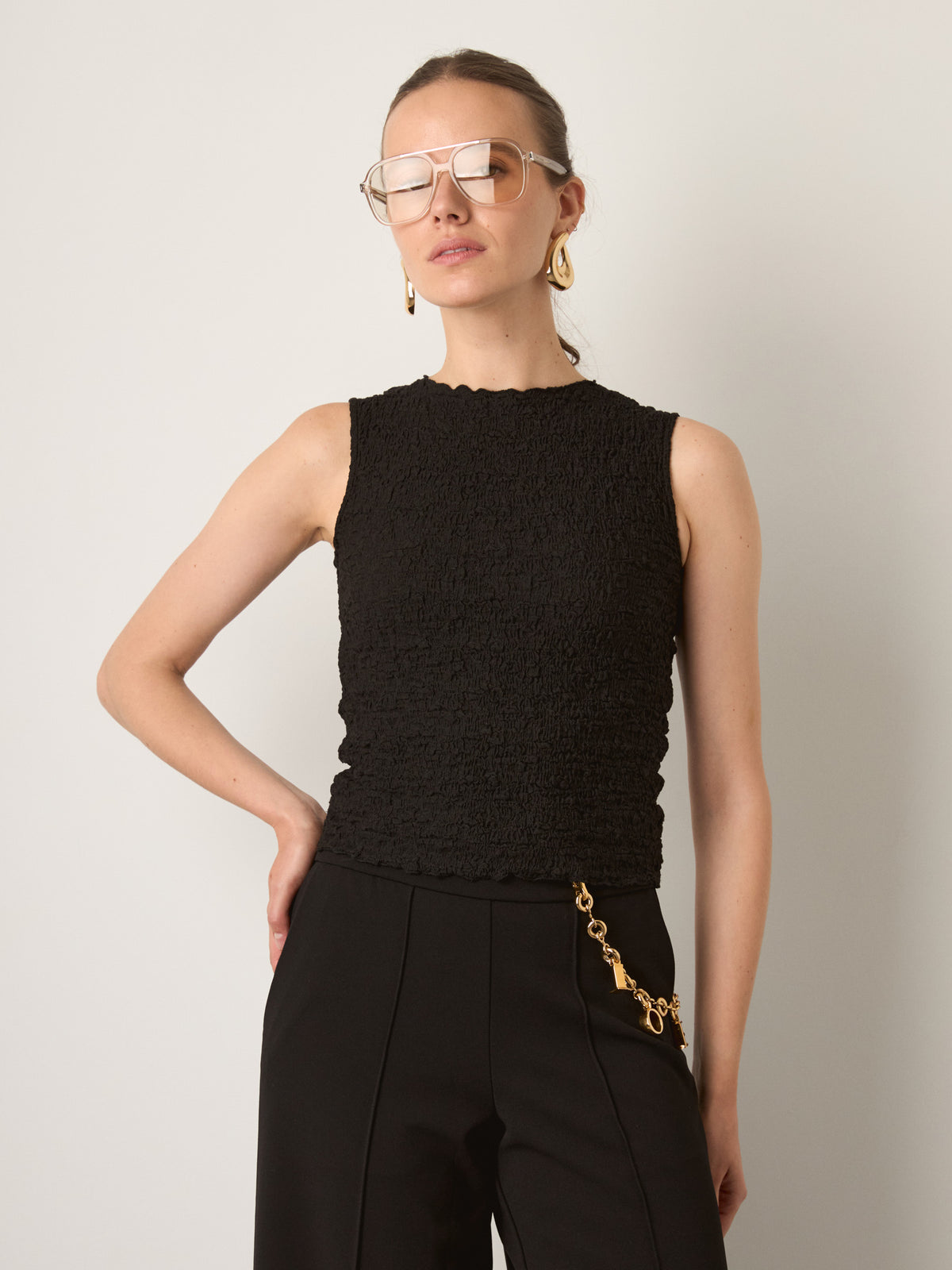 MONK & LOU - Textured Cotton Teya Top - 
