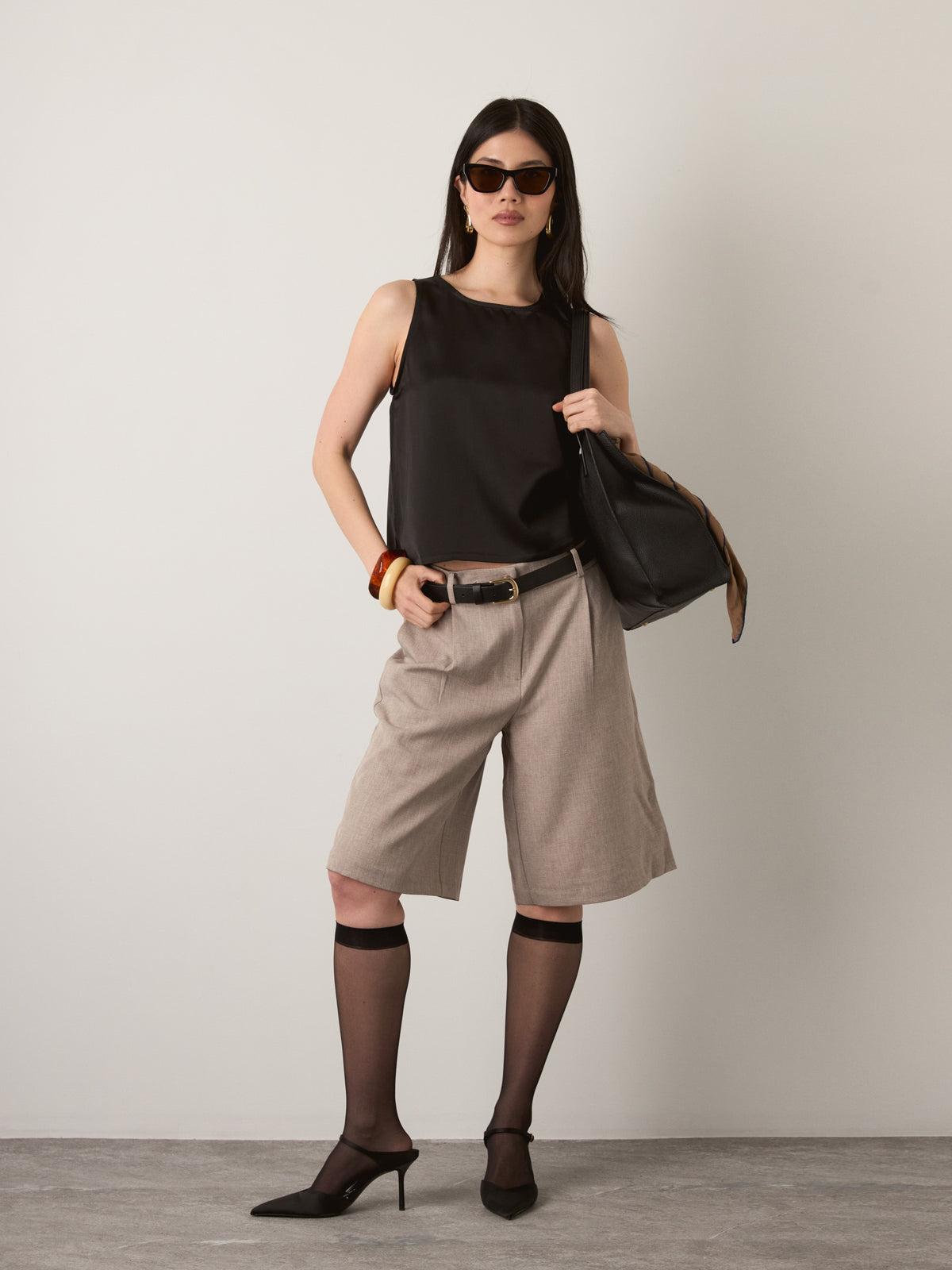 MONK & LOU - Alba Shell Top - Black