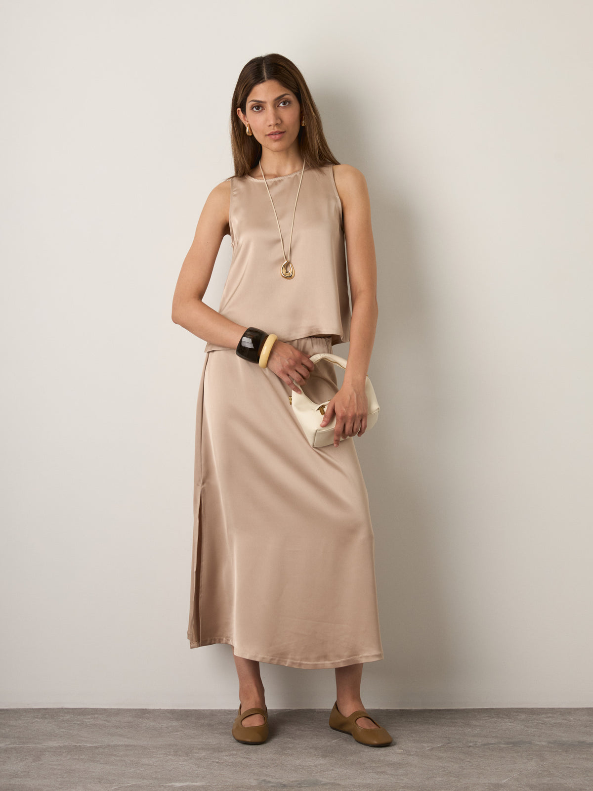 MONK & LOU - Alba Shell Top - Mink