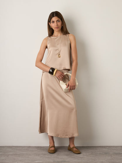 MONK & LOU - Alba Shell Top - Mink