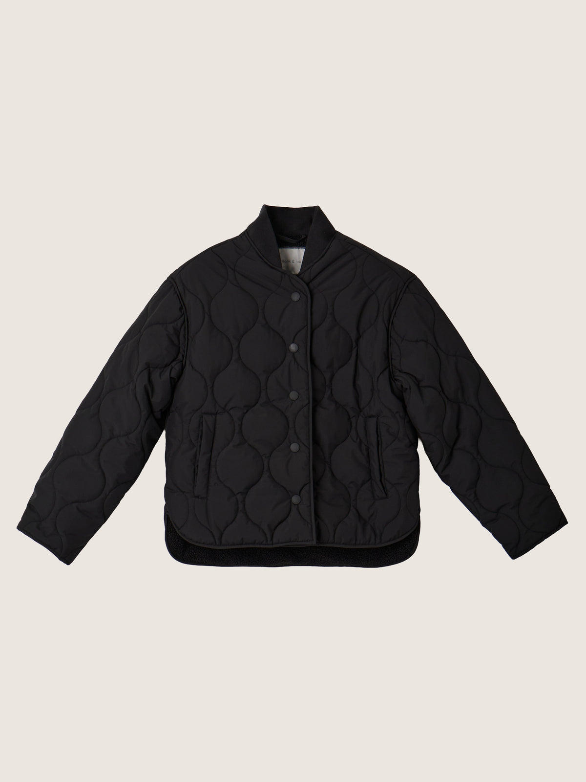 MONK & LOU - Bailey Quilted Relaxed Bomber - Blacknight