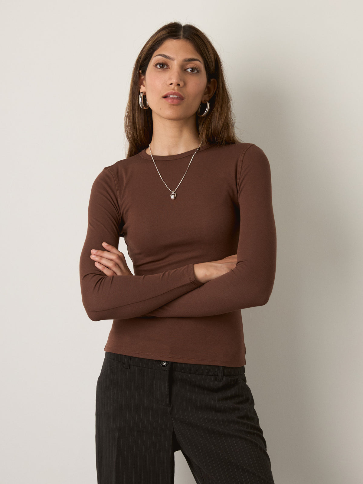 MONK & LOU - Beatrice Crewneck Longsleeve Top - 