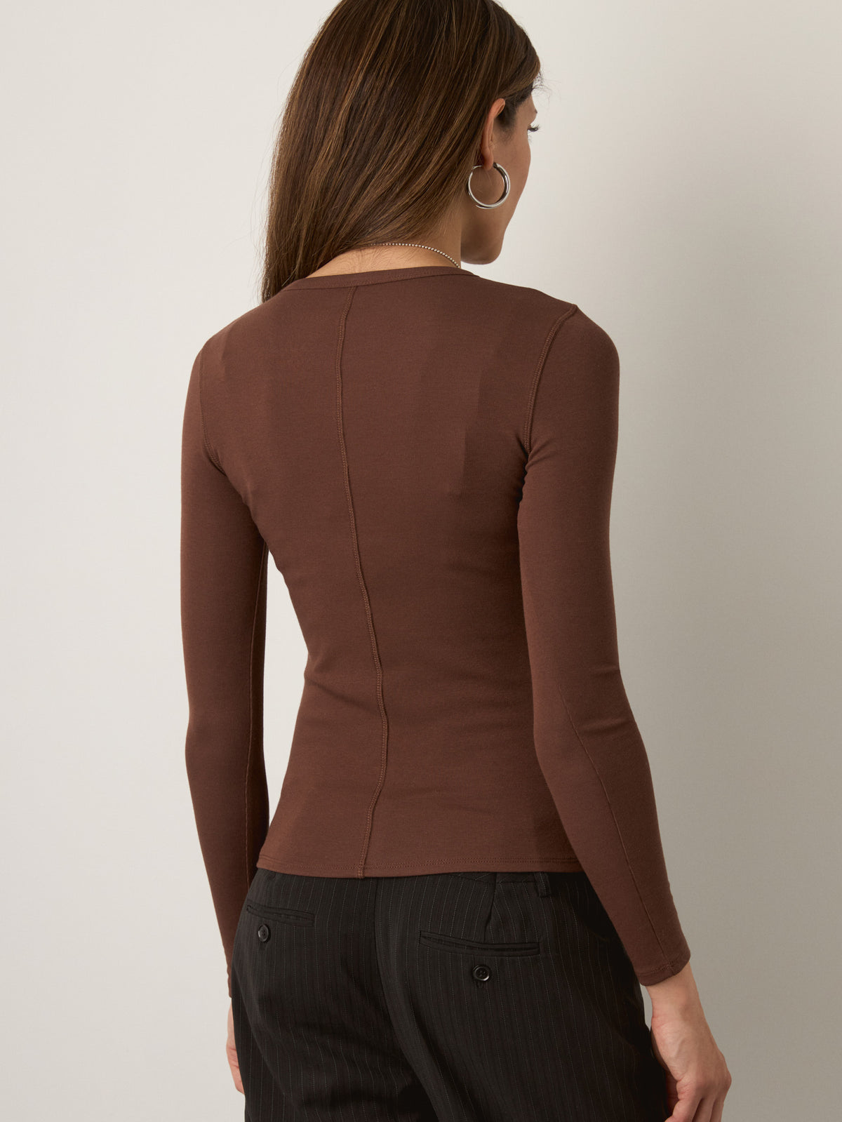 MONK & LOU - Beatrice Crewneck Longsleeve Top - 