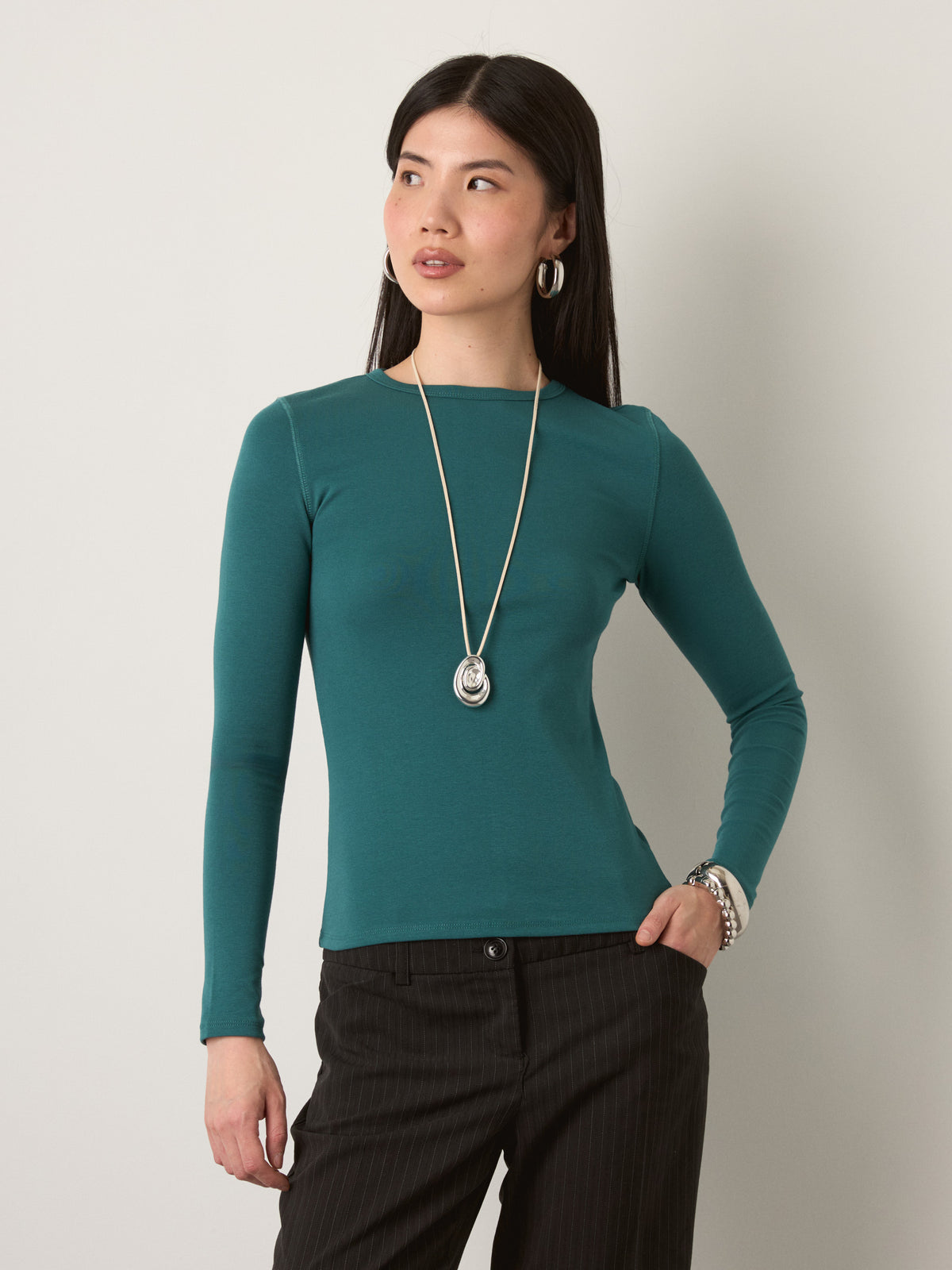 MONK & LOU - Beatrice Crewneck Longsleeve Top - 