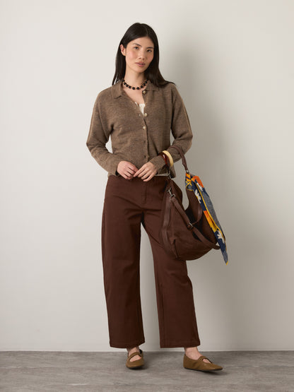 MONK & LOU - Fynn Relaxed Barrel Pants - Pecan