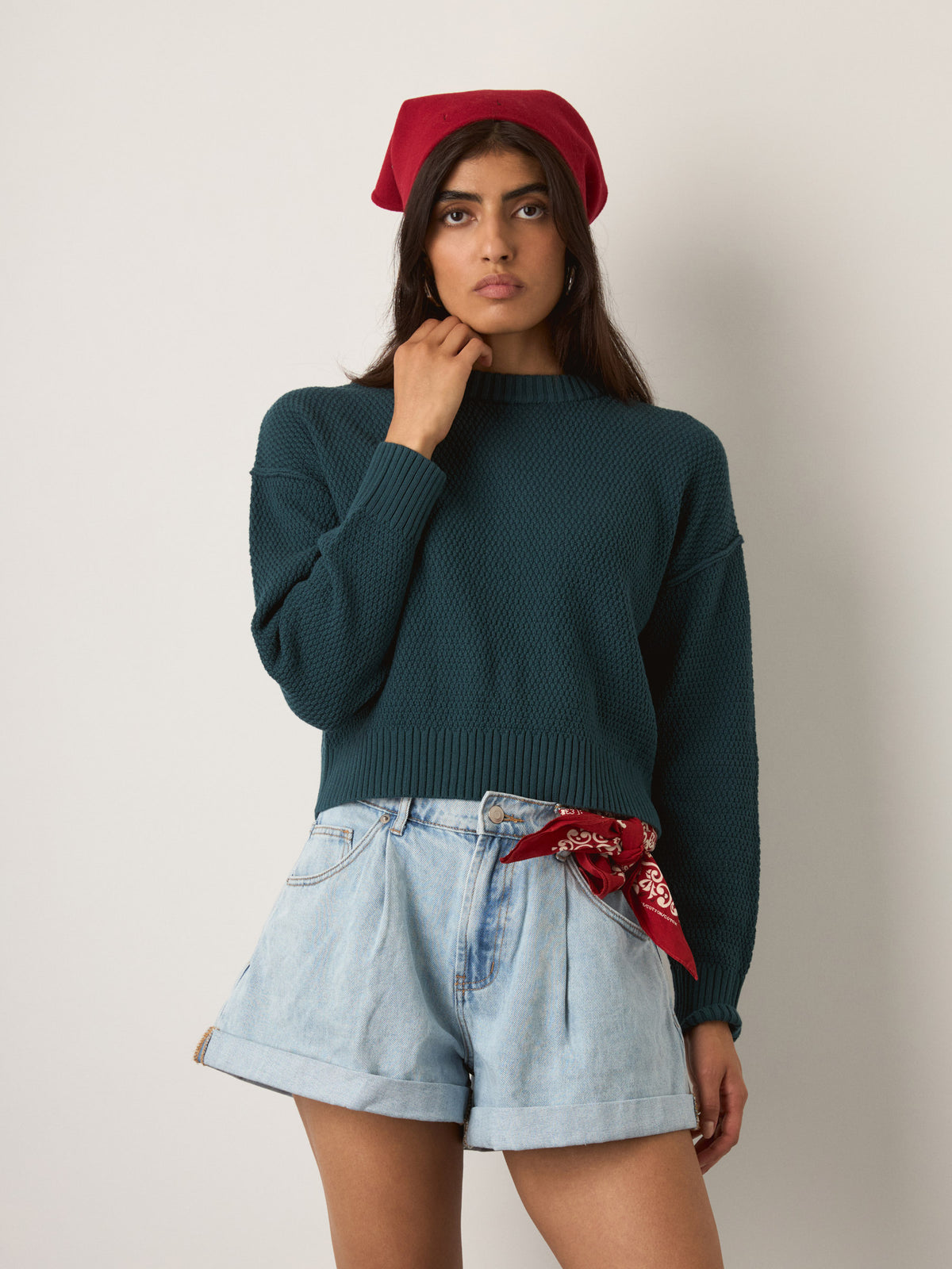 MONK & LOU - Kya Crewneck Pullover Sweater - 