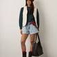 MONK & LOU - Kya Crewneck Pullover Sweater - Green Teal