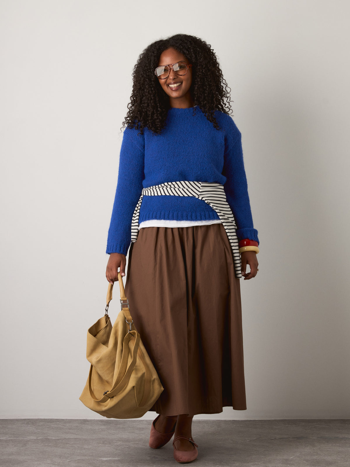 MONK & LOU - Lennox Relaxed Pullover Sweater - Cobalt Blue