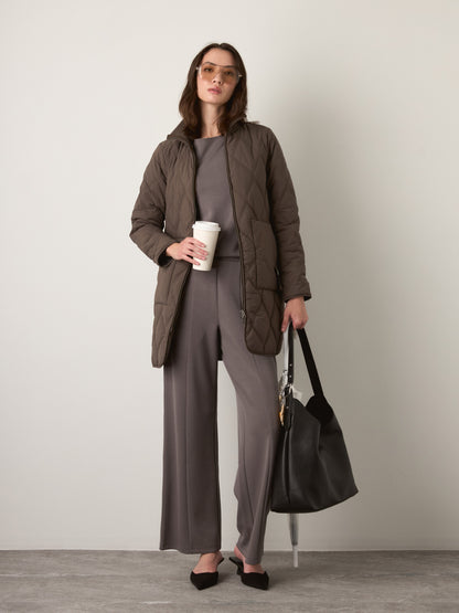 MONK & LOU - Leo DWR Mockneck Jacket - Warm Brown