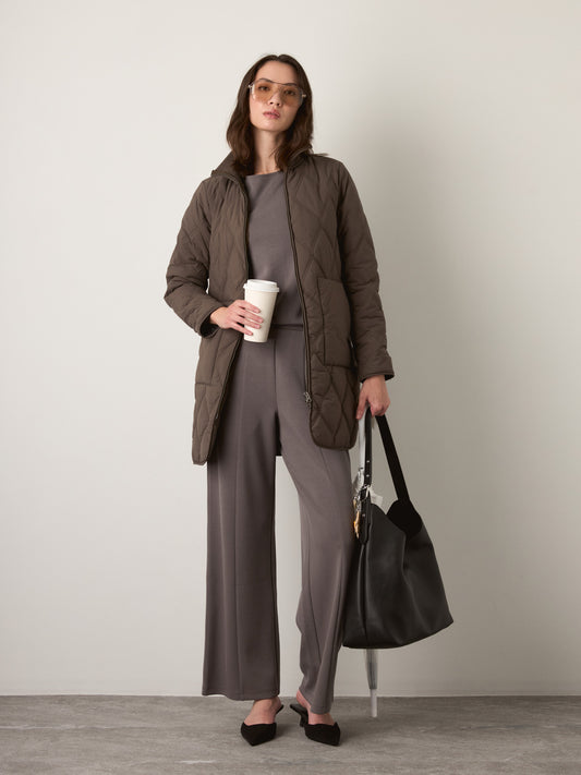 MONK & LOU - Leo DWR Mockneck Jacket - Warm Brown
