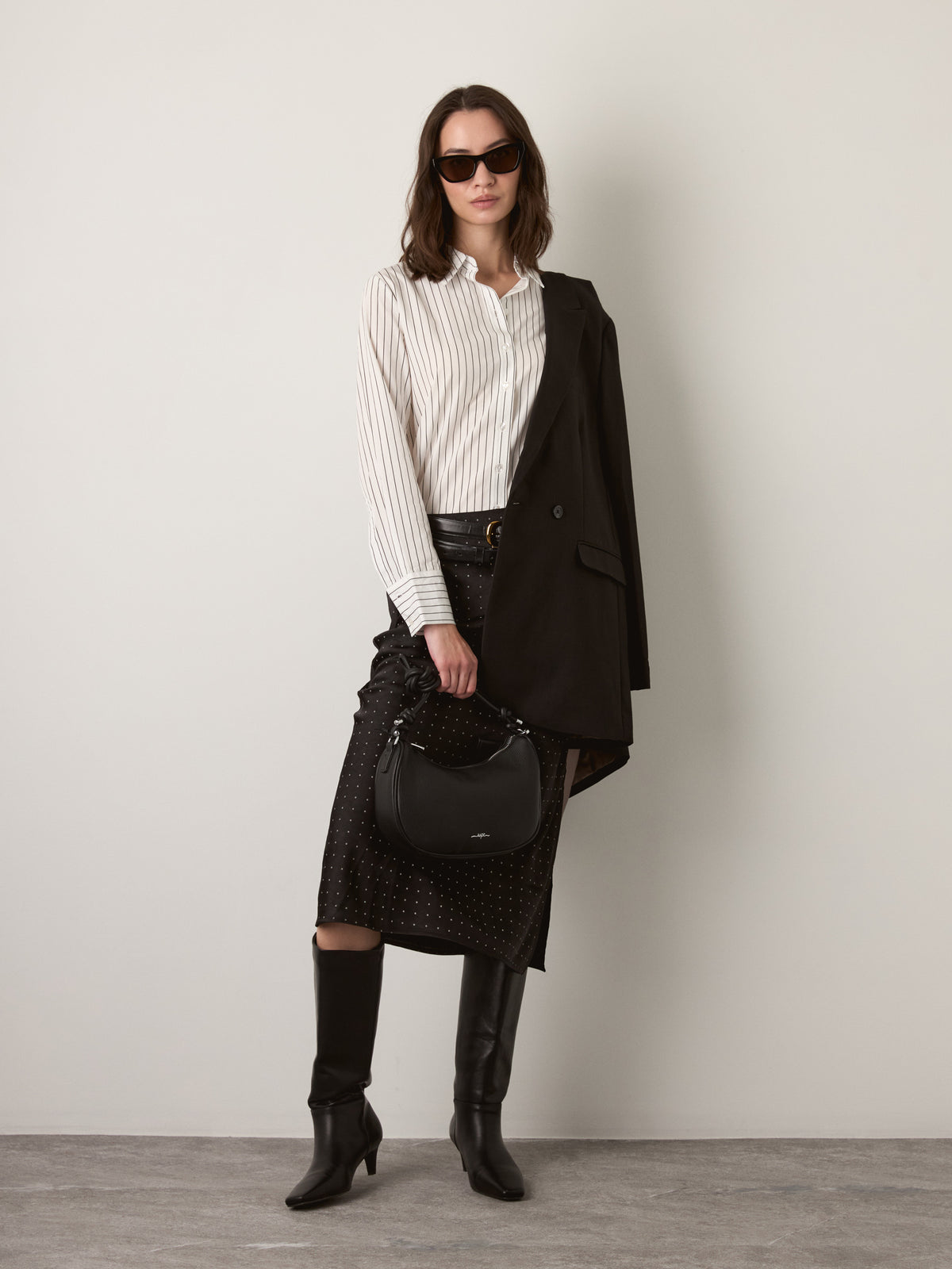 MONK & LOU - Minji Button Up Shirt - Ivory / Ink
