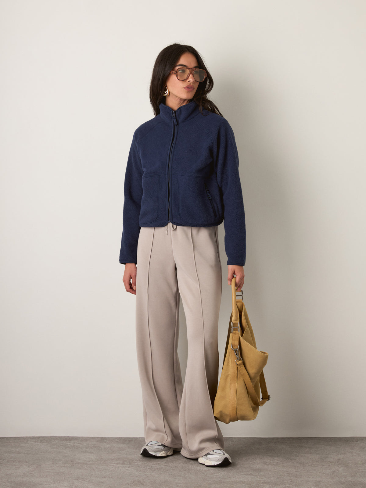 MONK & LOU - Noah High Pile Fleece Zip Jacket - Navy