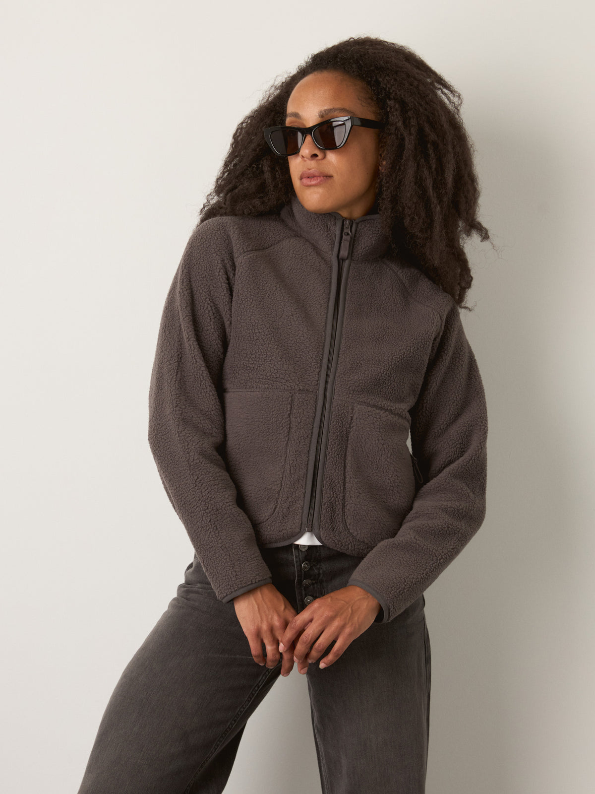 MONK & LOU - Noah High Pile Fleece Zip Jacket - 