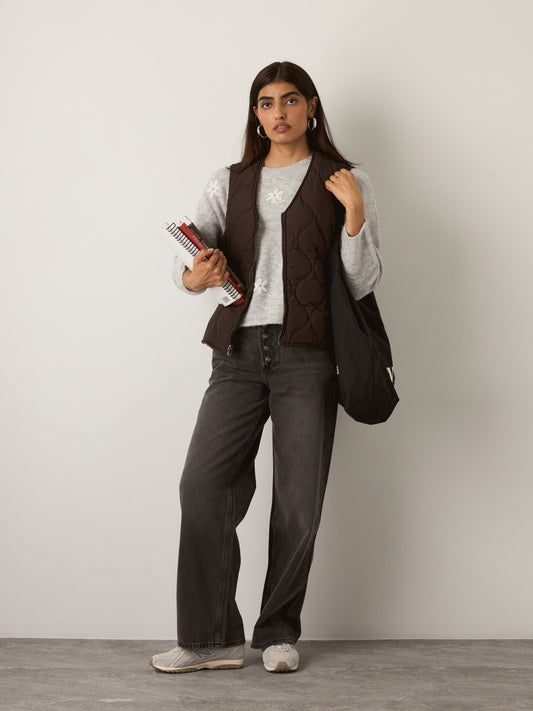 MONK & LOU - Rowyn Reversible Vest - Dark Cocoa