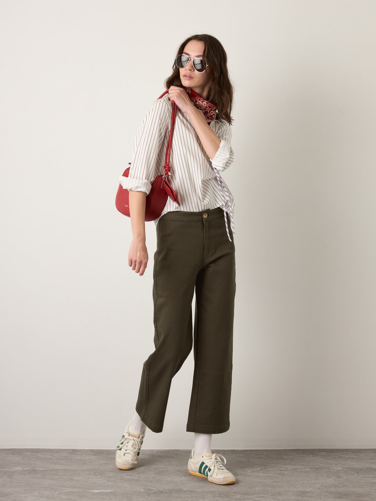 MONK & LOU - Scottie Wide Leg Pants - Forest