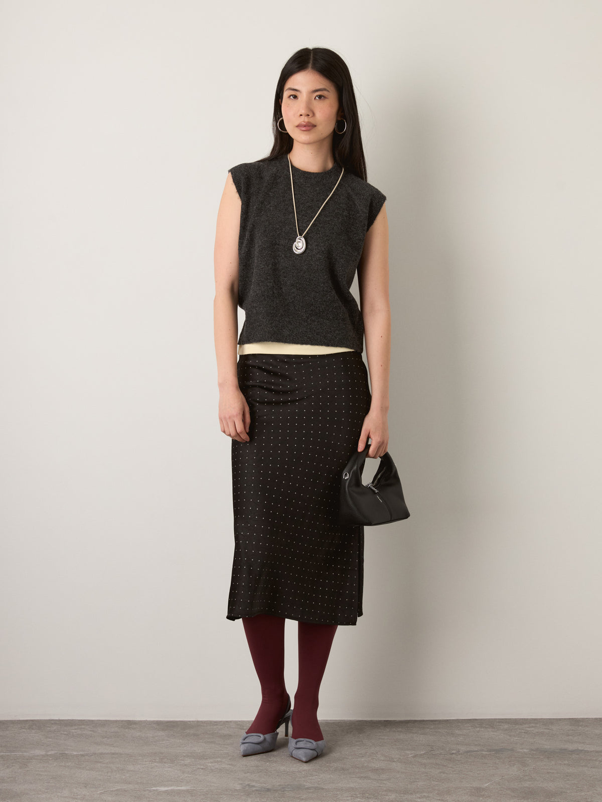 MONK & LOU - Yana Crew Vest - Gray Coal