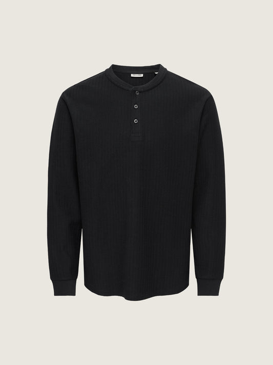 ONLY & SONS - Eddy Henley Top - Black