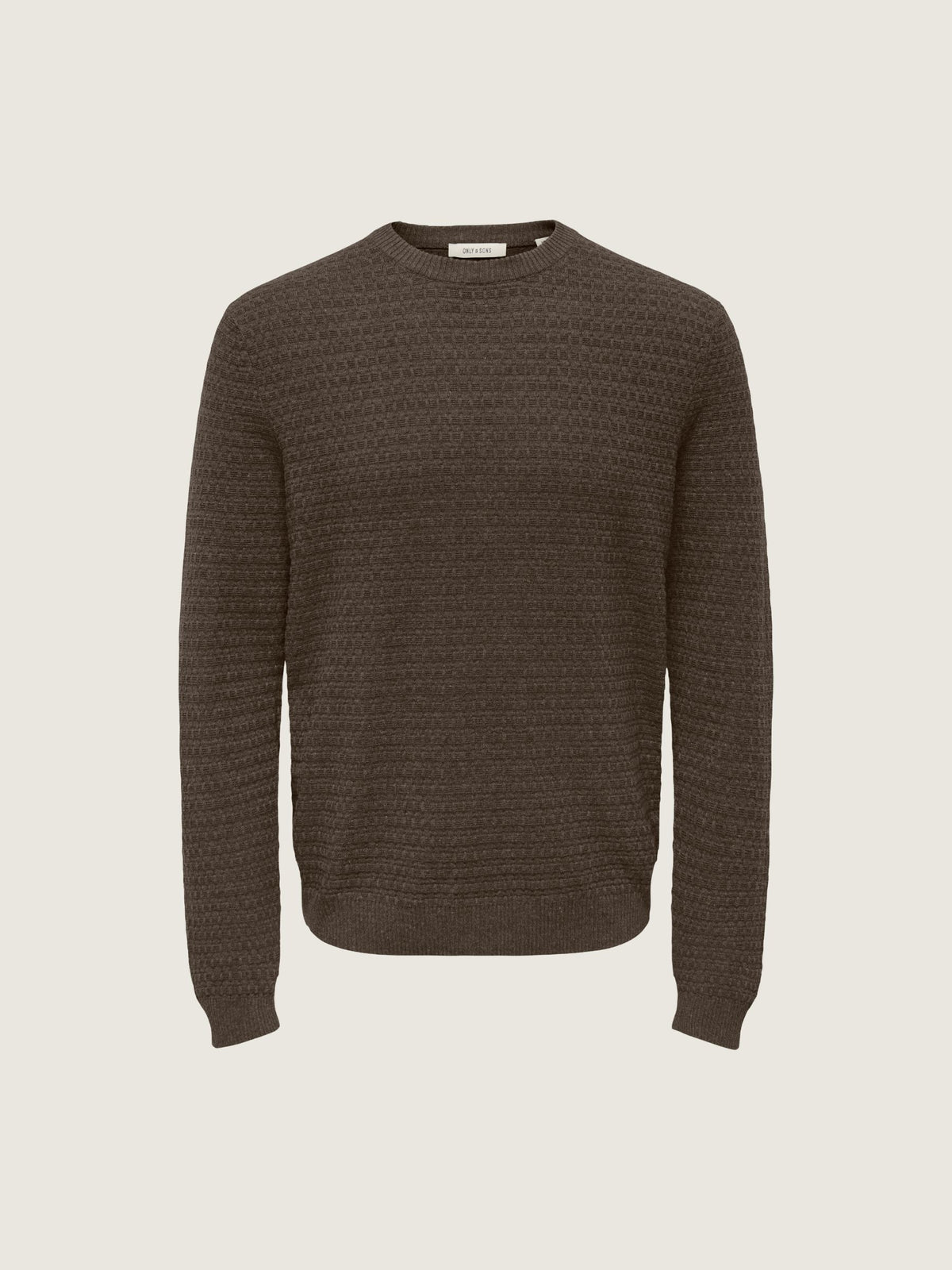 ONLY & SONS - Loui Structure Knit Sweater - Coffee Bean