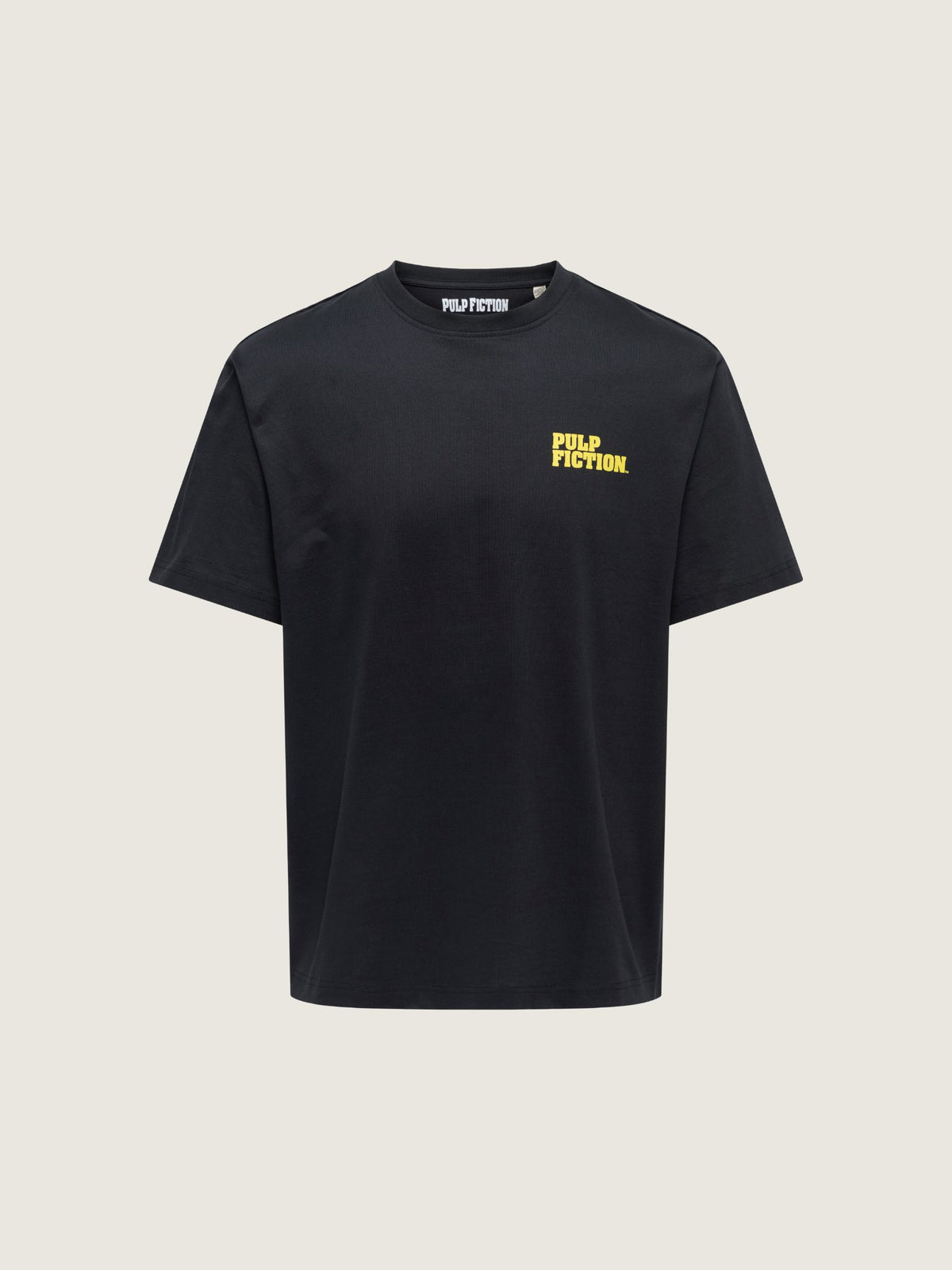 ONLY & SONS - Pulp Fiction Relaxed T-Shirt - Jet Black / Yellow