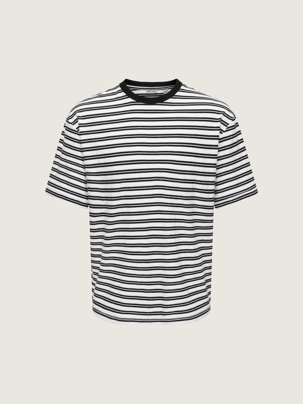 ONLY & SONS - Walker Relaxed Striped T-Shirt - Cloud Dancer / Black