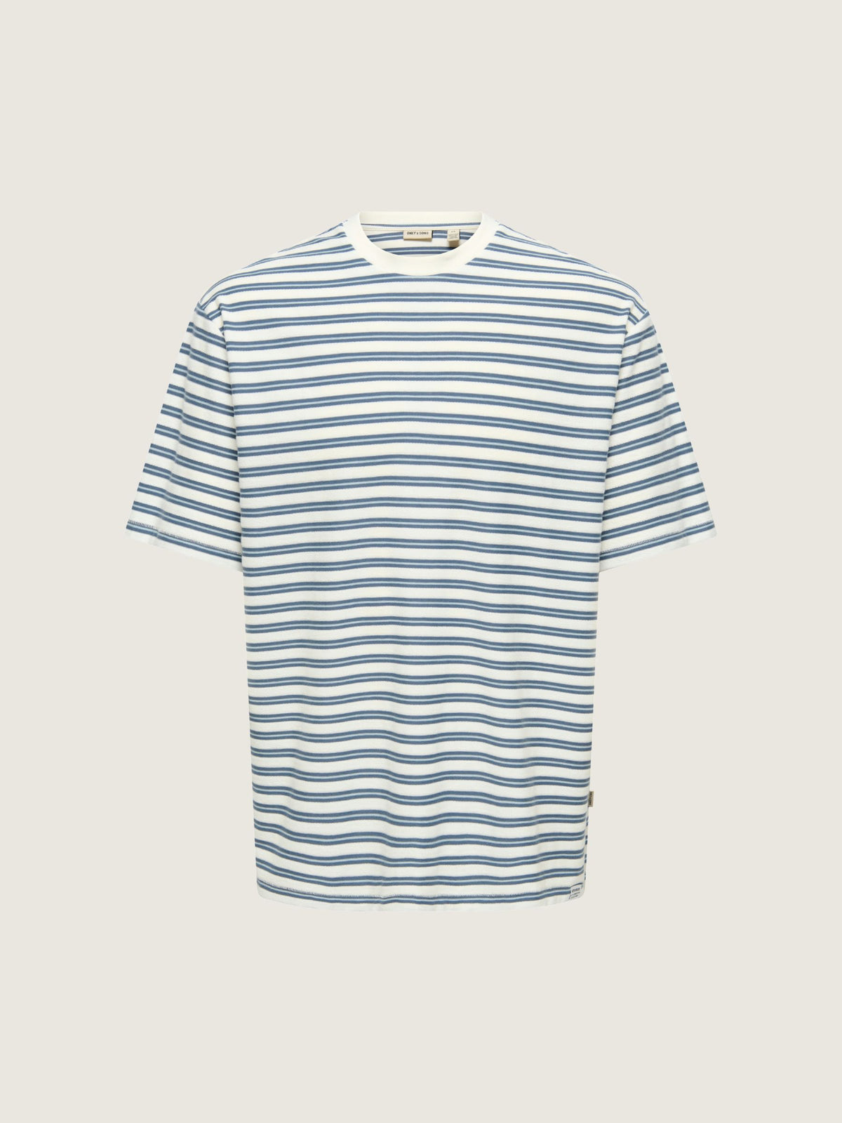 ONLY & SONS - Walker Relaxed Striped T-Shirt - Cloud Dancer / Vintage Indigo
