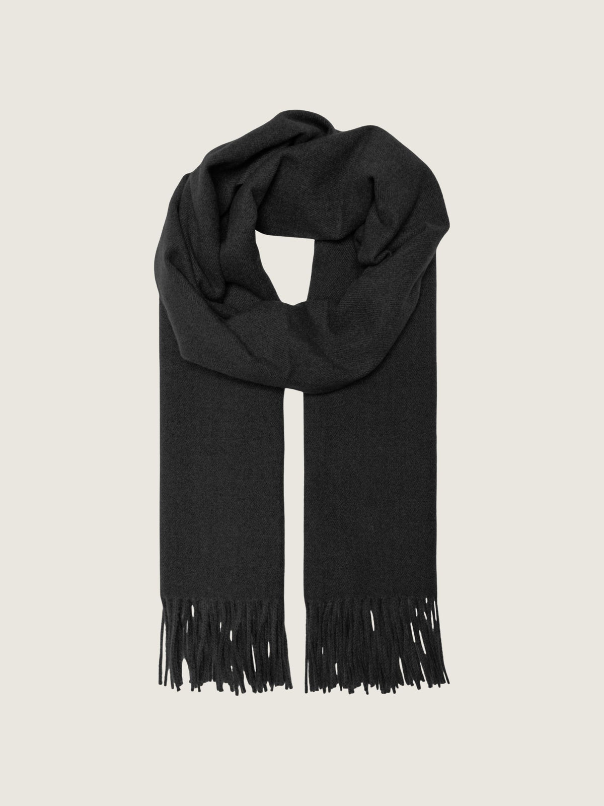 ONLY - Astrid Woven Fringed Scarf - Black
