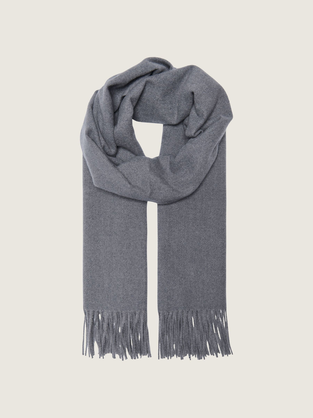 ONLY - Astrid Woven Fringed Scarf - Dark Grey Melange
