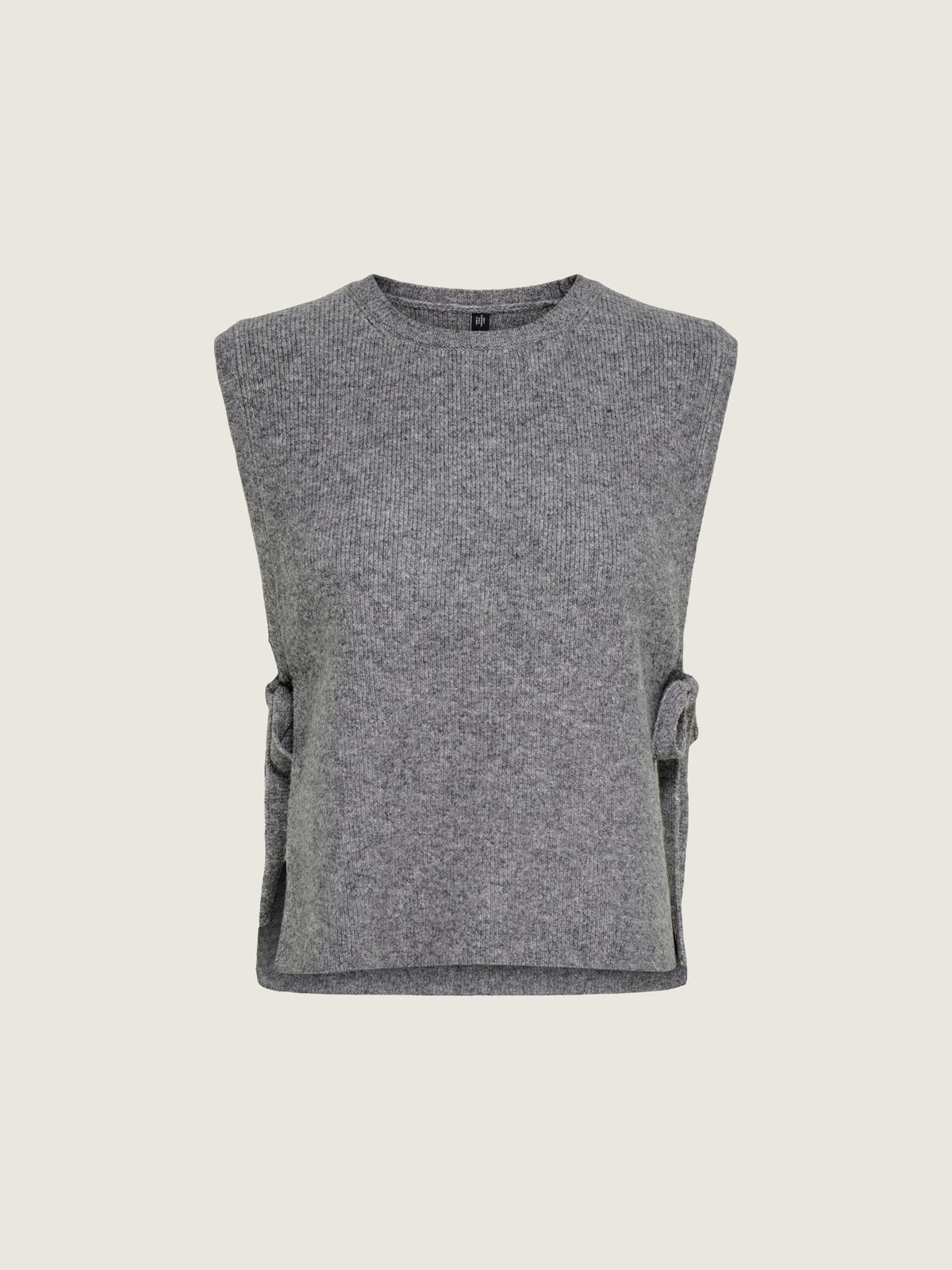 ONLY - Beate Crewneck Bow Vest - Medium Grey Melange
