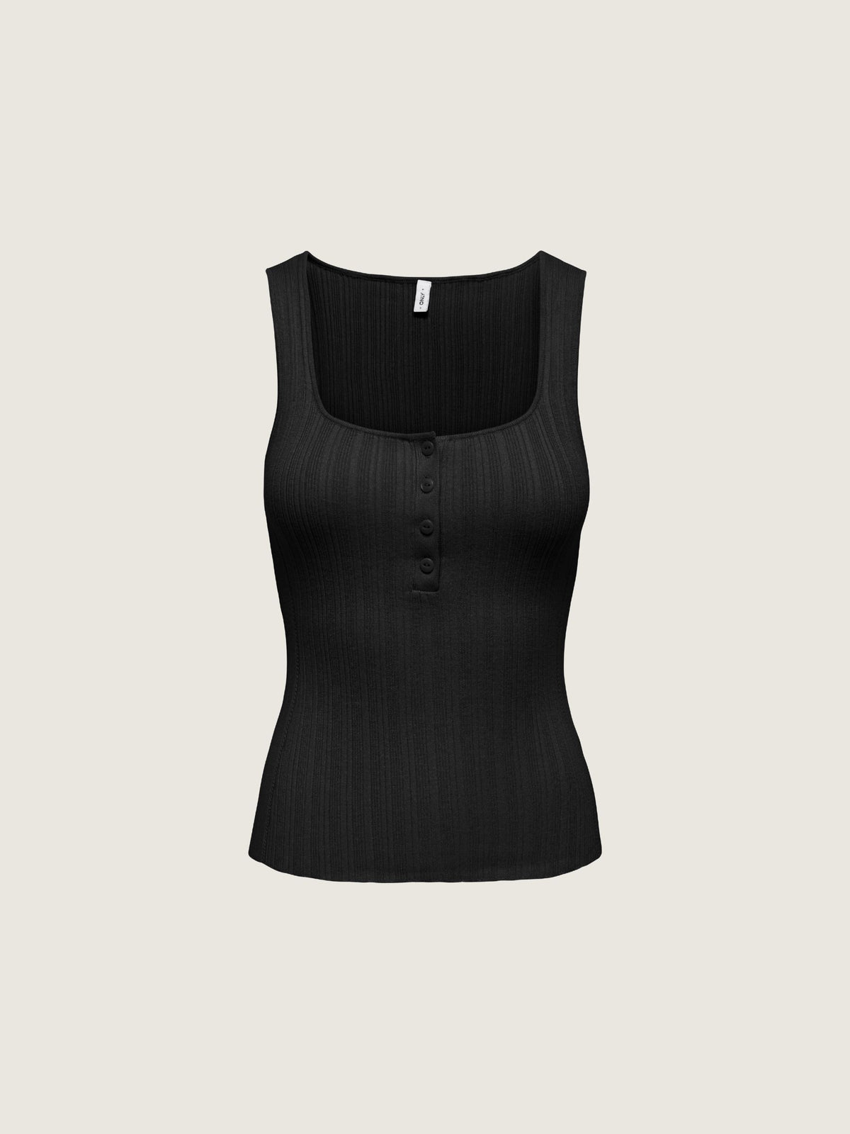 ONLY - Bree Square Neck Knit Tank Top - Black