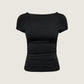 ONLY - Evelyn Shortsleeve Boatneck Top - Black