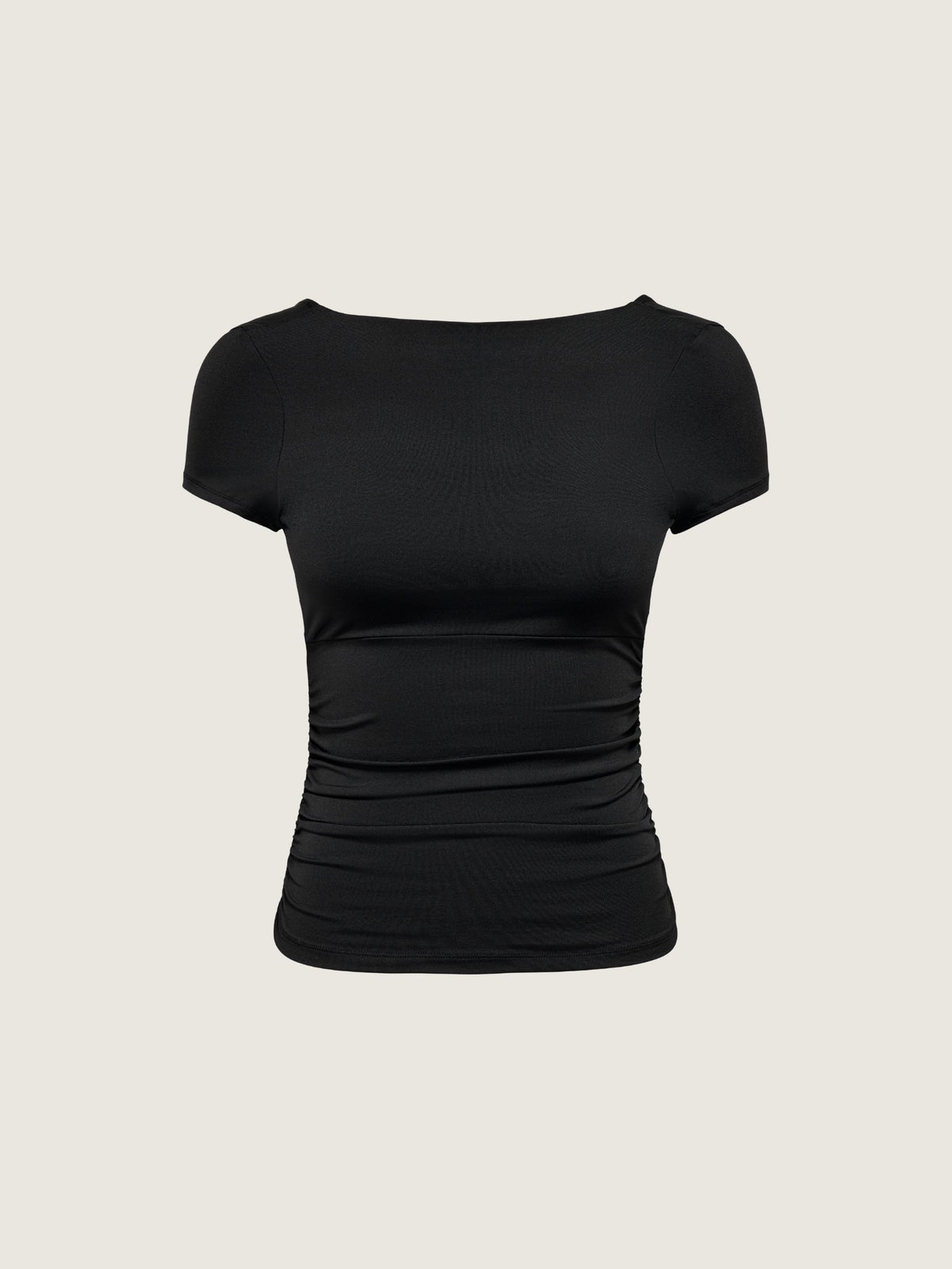 ONLY - Evelyn Shortsleeve Boatneck Top - Black
