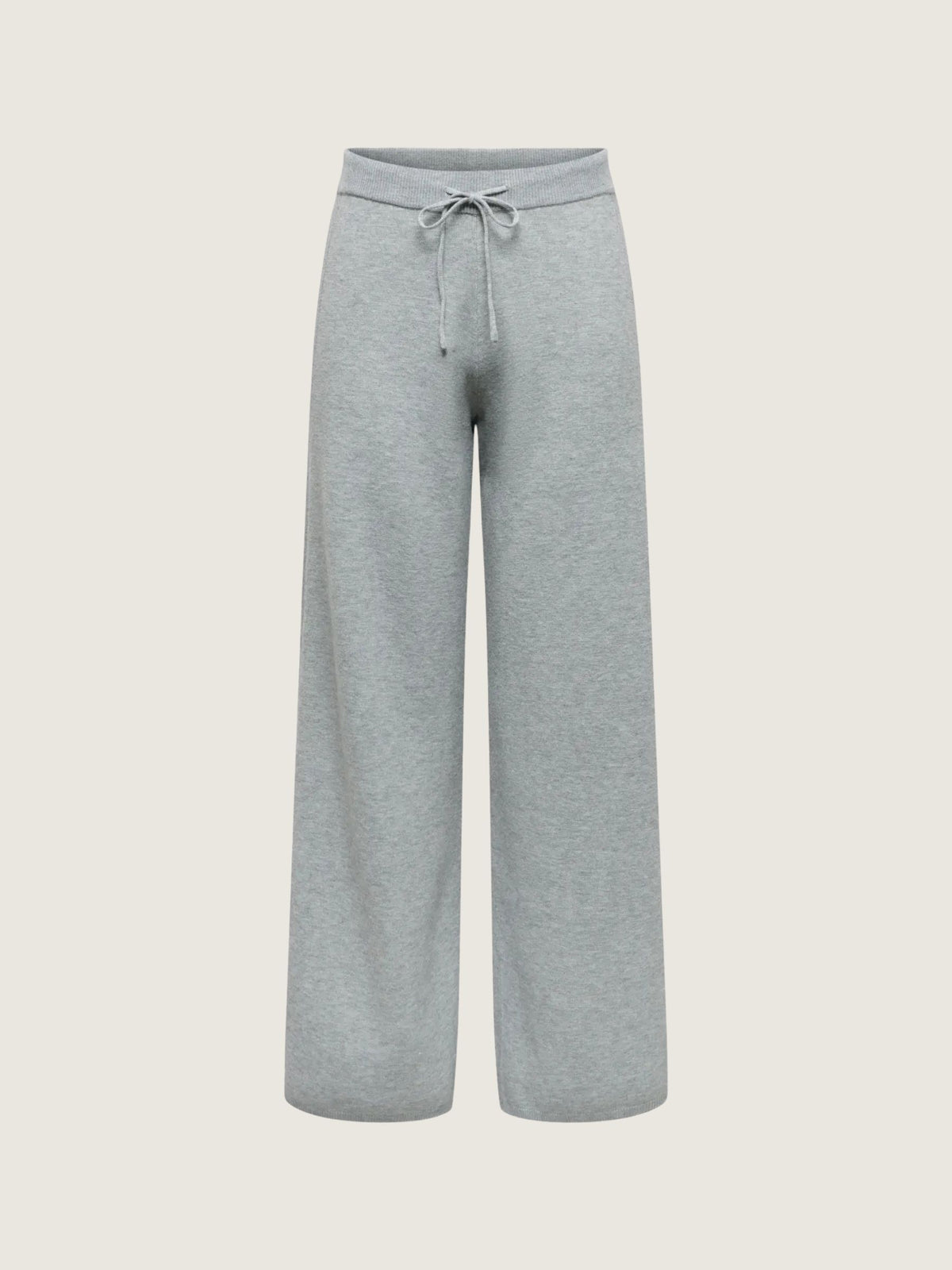 ONLY - Gigi Wide Knit Pants - Medium Grey Melange