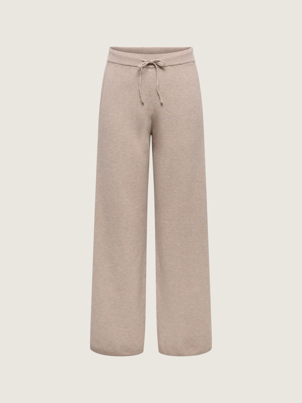 ONLY - Gigi Wide Knit Pants - Mocha Meringue Melange
