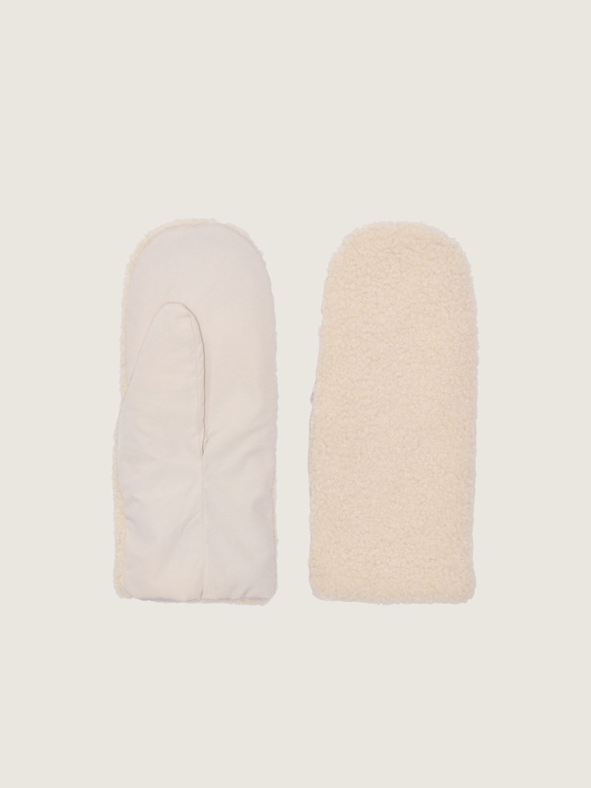 ONLY - Leva Faux Shearling Mittens - Birch