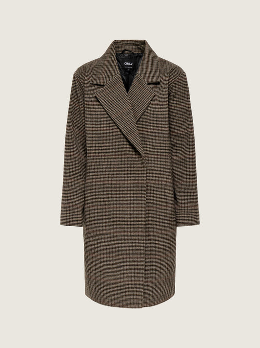 ONLY - Lulu Checked Long Coat - 