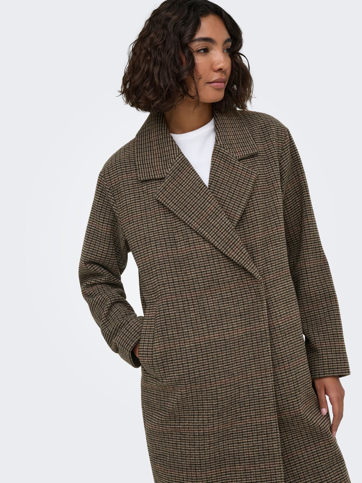 ONLY - Lulu Checked Long Coat - 