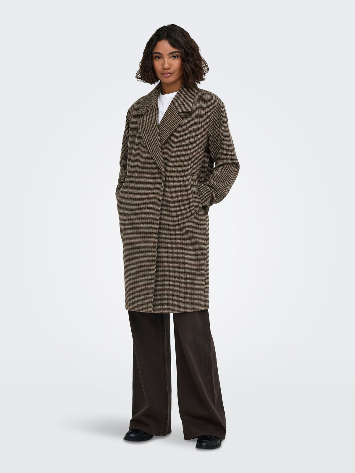 ONLY - Lulu Checked Long Coat - 