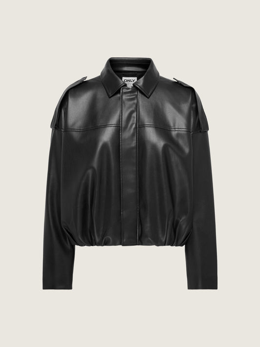 ONLY - Moon Neli Faux Leather Bomber Jacket - 